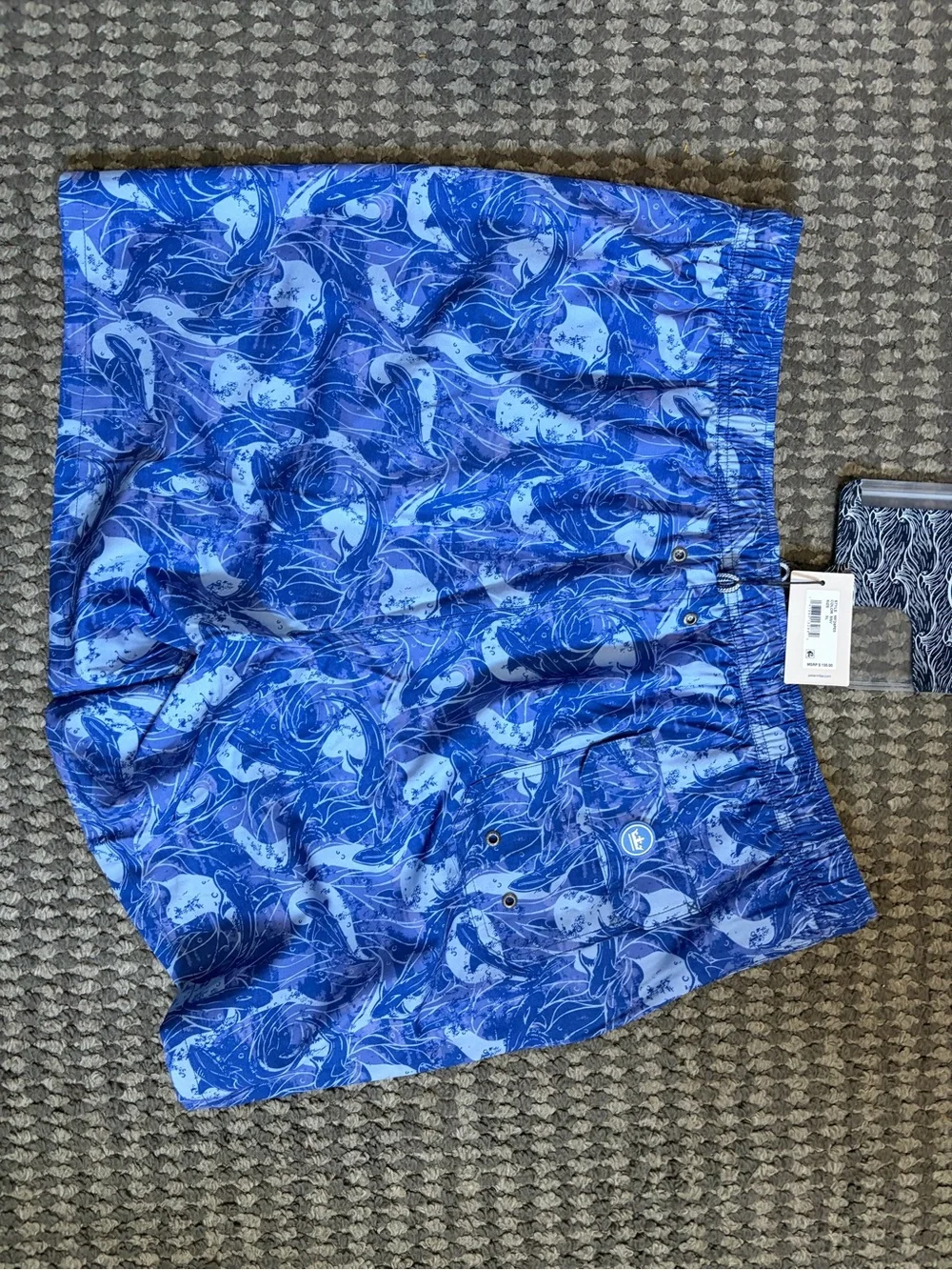 Peter Millar Blue Abstract Wave Swim Trunks NWT MENS XL